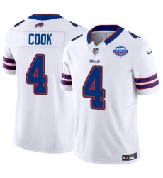 Men Buffalo Bills 4 James Cook White 2025 F U S E  With Farewell Patch Vapor Untouchable Limited Stitched Football Jersey