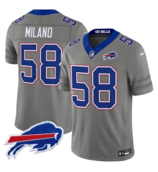 Men Buffalo Bills 58 Matt Milano Gray F U S E 2026 Nickel City Vapor Stitched Football Jersey Men Buffalo Bills 58 Matt Milano Gray F U S E 2026 Nickel City Vapor Stitched Football Jersey