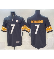 Men Pisttburgn Steelers 7 Ben Roethlisberger Black Vapor Untouchable Limited Stitched Football Jersey