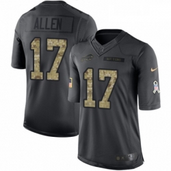 Mens Nike Buffalo Bills 17 Josh Allen Limited Black 2016 Salute to Service NFL Jersey