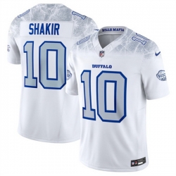 Women Buffalo Bills 10 Khalil Shakir White 2025 F U S E Rivalries Vapor Untouchable Stitched Football Jersey