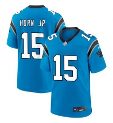 Men Carolina Panthers 15 Jimmy Horn Jr Blue 2025 Vapor Limited Stitched Football Jersey