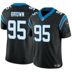 Men Carolina Panthers 95 Derrick Brown Black 2025 F U S E  Vapor Limited Stitched Football Jersey
