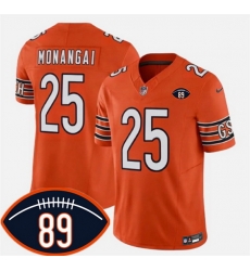 Men Chicago Bears  25 Kyle Monangai Orange 2026 F U S E  With Mike Ditka 89 Patch Vapor Untouchable Limited Stitched Football Jersey