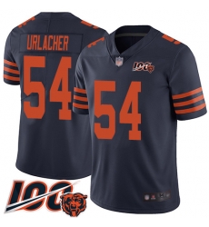 Men Chicago Bears 54 Brian Urlacher Limited Navy Blue Rush Vapor Untouchable 100th Season Football Jersey