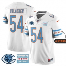 Men Chicago Bears  54 Brian Urlacher White City Edition F U S E  With Chicago Flag Vapor Untouchable Limited Stitched Football Jersey