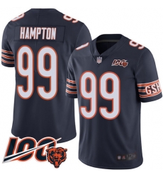 Men Chicago Bears 99 Dan Hampton Navy Blue Team Color 100th Season Limited Football Jersey