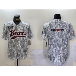 Men Chicago Bears Camo With Patch Cool Base Stitched Baseball Jersey 2