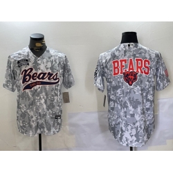 Men Chicago Bears Camo With Patch Cool Base Stitched Baseball Jersey 5