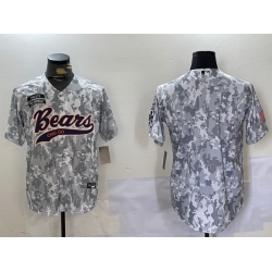 Men Chicago Bears Camo With Patch Cool Base Stitched Baseball Jersey 8