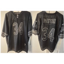Men Reebok Bears 34 Payton Black Fashion Jersey
