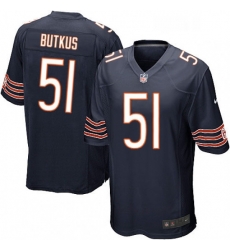 Mens Nike Chicago Bears 51 Dick Butkus Game Navy Blue Team Color NFL Jersey