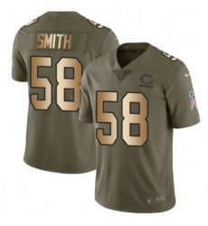 Mens Nike Chicago Bears 58 Roquan Smith Limited Olive Gold 2017 Salute to Service NFL Jersey