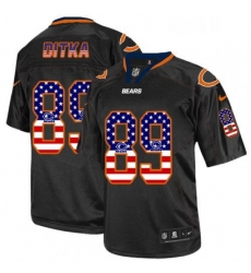 Mens Nike Chicago Bears 89 Mike Ditka Elite Black USA Flag Fashion NFL Jersey