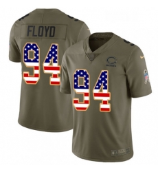 Mens Nike Chicago Bears 94 Leonard Floyd Limited OliveUSA Flag Salute to Service NFL Jersey