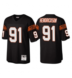 Men Cincinnati Bengals 91 Trey Hendrickson Black Throwback Legacy Stitched Jerse