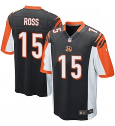 Mens Nike Cincinnati Bengals 15 John Ross Game Black Team Color NFL Jersey