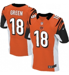 Mens Nike Cincinnati Bengals 18 AJ Green Elite Orange Alternate NFL Jersey