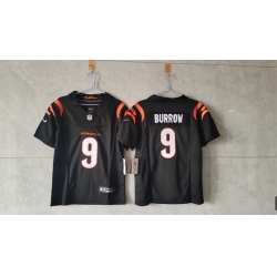 Women Cincinnati Bengals 9 Joe Burrow Black F U S E  Stitched Vapor Football Jersey 