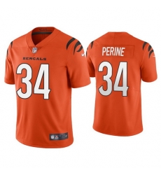 Youth Cincinnati Bengals 34 Samaje Perine Orange Vapor Untouchable Limited Stitched Jersey 