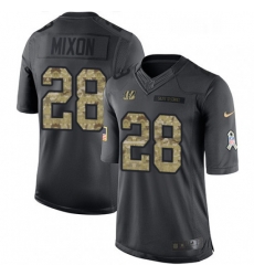 Youth Nike Cincinnati Bengals 28 Joe Mixon Limited Black 2016 Salute to Service NFL Jersey