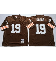 Browns 19 Bernie Kosar Brown Throwback Jersey