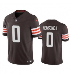 Men Cleveland Browns 0 Greg Newsome II Brown 2023 F U S E  Vapor Untouchable Limited Stitched Jersey