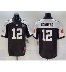 Men Cleveland Browns 12 Shedeur Sanders Brown White 2025 Draft F U S E With Jim Brown Memorial 26 Home Patch Vapor Limited Stitched Football Jersey Men Cleveland Browns 12 Shedeur Sanders Brown White 2025 Draft F U S E With Jim Brown Memorial 26 Home Patch Vapor Limited Stitched Football Jersey