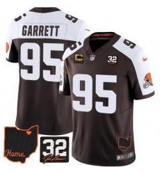 Men Cleveland Browns 95 Myles Garrett Brown Alternate 2025 F U S E 4 Star C Patch With Jim Brown Memorial 26 Home Patch Vapor Limited Stitched Football J Men Cleveland Browns 95 Myles Garrett Brown Alternate 2025 F U S E 4 Star C Patch With Jim Brown Memorial 26 Home Patch Vapor Limited Stitched Football J