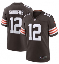 Men's Nike Shedeur Sanders Brown Cleveland Browns #12 2025 Draft Game Jersey