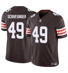Youth Cleveland Browns 49 Carson Schwesinger Brown 2025 Draft F U S E  Vapor Limited Stitched Football Jersey