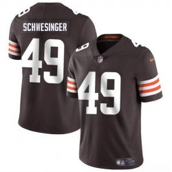 Youth Cleveland Browns 49 Carson Schwesinger Brown 2025 Draft Vapor Untouchable Limited Stitched Football Jersey