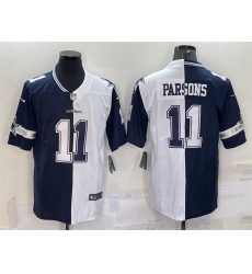 Men Dallas Cowboys 11 Micah Parsons Navy White Split Vapor Untouchable Limited Stitched Jersey