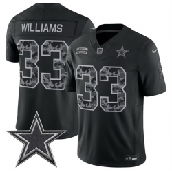 Men Dallas Cowboys  33 Javonte Williams Black F U S E  2026 Salute to Service Limited Stitched Football Jersey