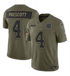 Men Dallas Cowboys 4 Dak Prescott Olive 2025 Salute to Service Limited Stitched Football Jersey Men Dallas Cowboys 4 Dak Prescott Olive 2025 Salute to Service Limited Stitched Football Jersey