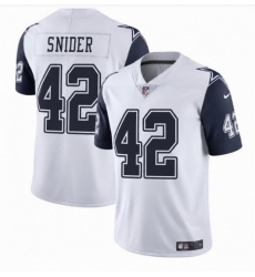 Men Dallas Cowboys 42 SNIDER White 2023 F U S E Vapor Untouchable Limited Stitched Football Jersey