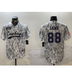 Men Dallas Cowboys 88 CeeDee Lamb 2024 Arctic Camo Salute To Service Stitched Baseball Jersey 3