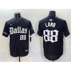 Men Dallas Cowboys 88 CeeDee Lamb Black  27Gothic Lone Star Edition 27 Limited Stitched Baseball Jersey