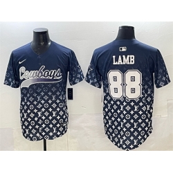 Men Dallas Cowboys 88 CeeDee Lamb Navy Limited Stitched Baseball Jersey