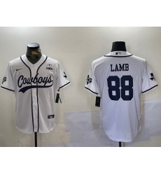 Men Dallas Cowboys 88 CeeDee Lamb White 2022 Olive Salute To Service Cool Base Stitched Baseball Jersey 6