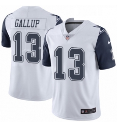 Mens Nike Dallas Cowboys 13 Michael Gallup Limited White Rush Vapor Untouchable NFL Jersey