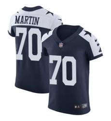 Nike Cowboys #70 Zack Martin Navy Blue Thanksgiving Mens Stitched NFL Vapor Untouchable Throwback Elite Jersey