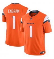 Men Denver Broncos 1 Evan Engram Orange 2025 F U S E  Vapor Limited Stitched Football Jersey