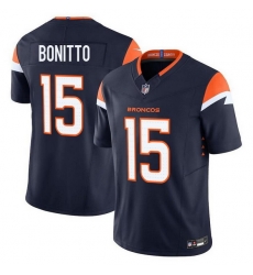 Men Denver Broncos 15 Nik Bonitto Navy F U S E  Vapor Limited Stitched Football Jersey