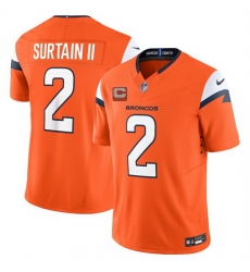 Men Denver Broncos 2 Pat Surtain II Orange 2025 F U S E With 2 Star C Patch Vapor Limited Stitched Football Jersey Men Denver Broncos 2 Pat Surtain II Orange 2025 F U S E With 2 Star C Patch Vapor Limited Stitched Football Jersey