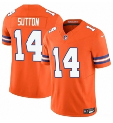 Toddler Denver Broncos Sutton #14 Orange Stitched NFL jersey