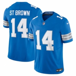 Men Detroit Lions 14 Amon Ra St Brown Blue 2024 F U S E Vapor Limited Stitched Jersey X