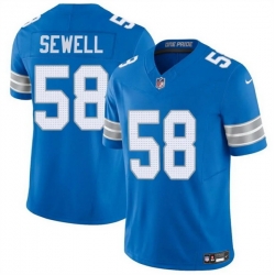 Men Detroit Lions 58 Penei Sewell Blue 2025 F U S E  Vapor Limited Stitched Jersey