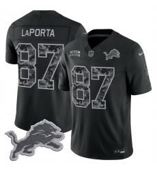 Men Detroit Lions  87 Sam LaPorta Black F U S E  2026 Salute to Service Limited Stitched Football Jersey