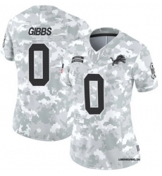 Women Detroit Lions 0 Jahmyr Gibbs Salute To Service Vapor Limited Stitched Jersey